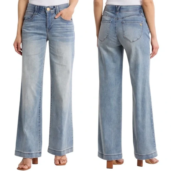 Democracy Ab Technology High Rise Wide Leg Jeans Size 10 Light Wash Stretch - Picture 11 of 12